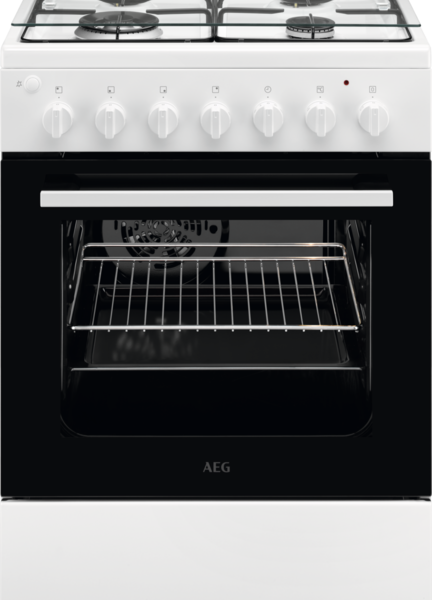 AEG CKB64100BW fornuis 4-pits gas fornuizen - kleur wit zuinig energieklasse A - 60 cm breed gasfornuis | .