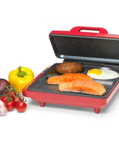 Contact- en tafel Multi Grill / Comfortcook voor vlees, vis, groenten, pannenkoeken of eieren Trebs 99362 Rood-Zwart