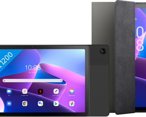 Lenovo Tab M10 Plus (3e generatie) 10.6 inch 32GB Wifi Grijs + Book Case Grijs