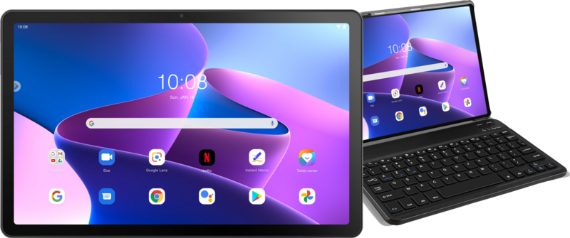 Lenovo Tab M10 Plus (3e generatie) 32GB Wifi Grijs + Just in Case Toetsenbord Hoes QWERTY