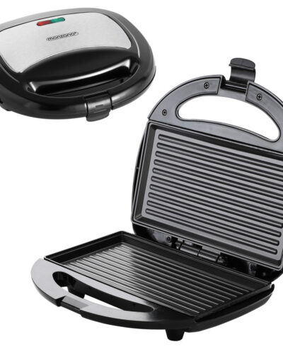 Monzana Contactgrill - Paninigrill - Zwart/Zilver 750W