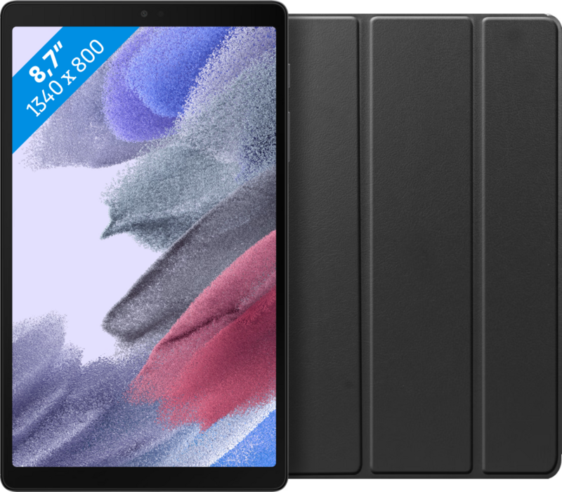 Samsung Galaxy Tab A7 Lite 32GB Wifi Zwart + Just in Case Book Case Zwart