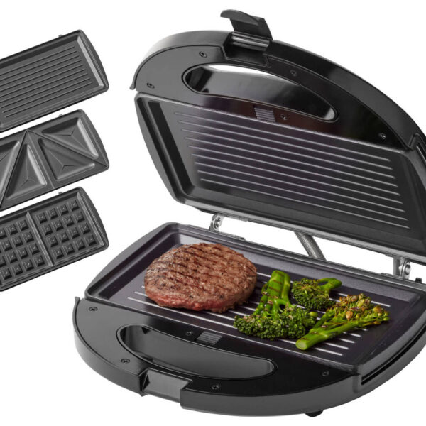 Tomado TGM2000B - Multigrill 3 in 1 - Inclusief tosti en wafelplaten - 750 watt - Zwart