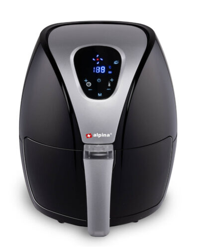 Alpina Airfryer - Hetelucht Friteuse L - 2,4 Liter - 80-200°C - Timer - 1500 Watt - Zwart