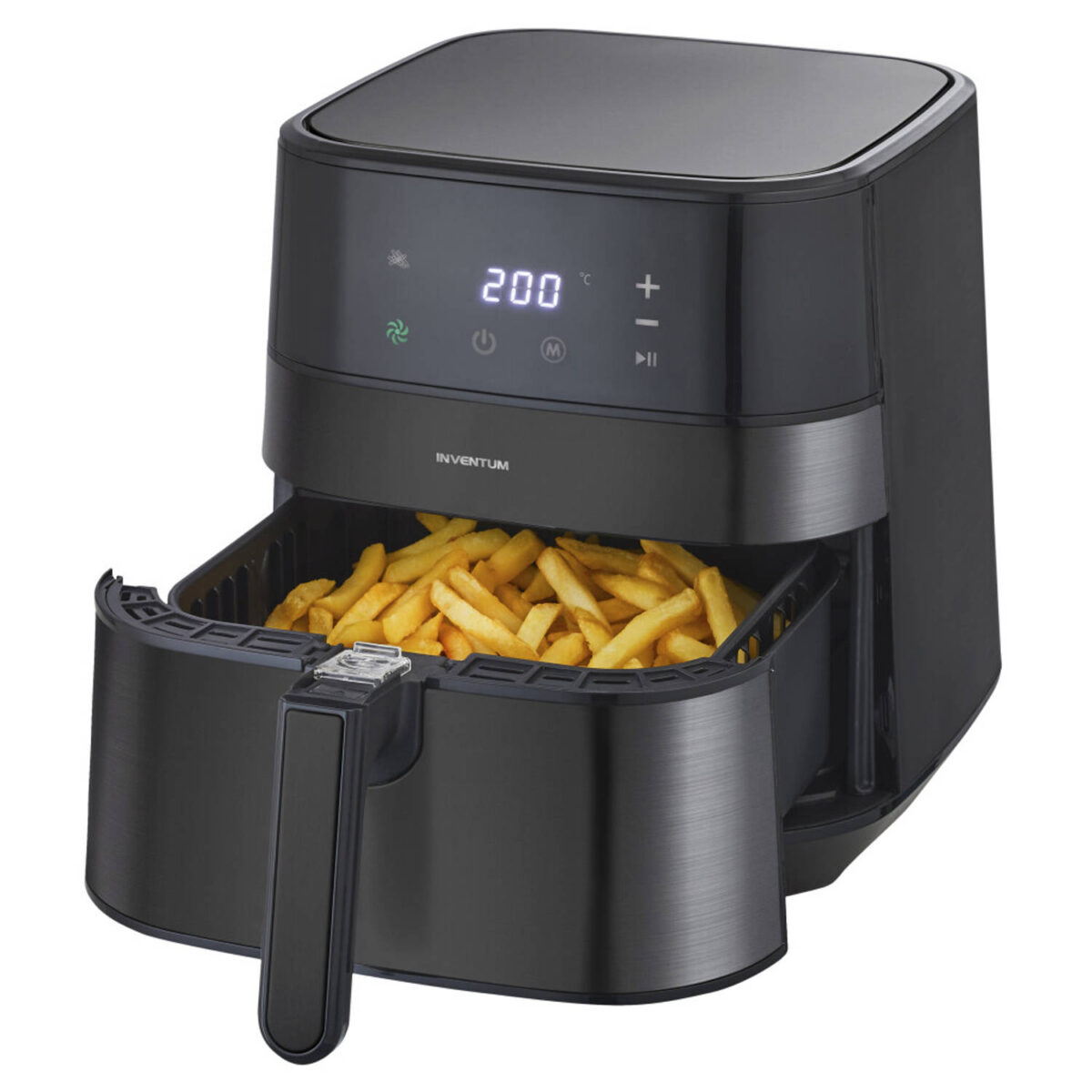 Inventum GF500HLDB - Airfryer - Heteluchtfriteuse - Inhoud 5 liter - Zwart/RVS