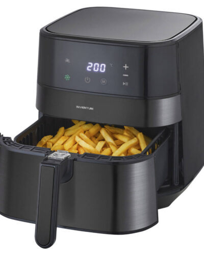 Inventum GF500HLDB - Airfryer - Heteluchtfriteuse - Inhoud 5 liter - Zwart/RVS