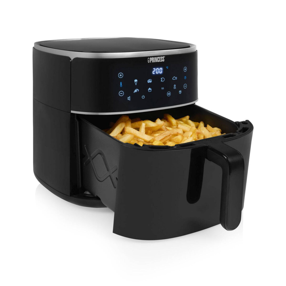 Princess 182254 Digitale Airfryer XXL - 8 Liter - Verstelbaar Grillrack - Touchscreen - 8 Programma's - 1800W