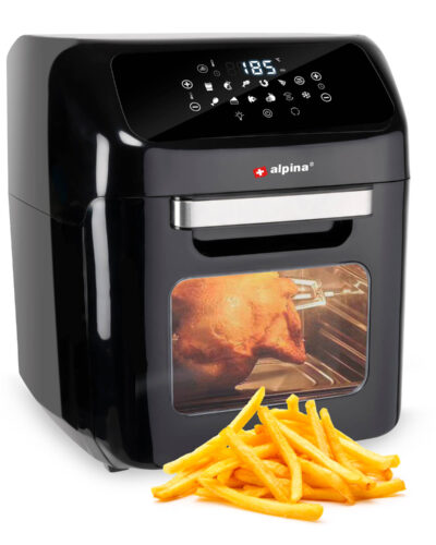 alpina Hetelucht Oven en Friteuse - Airfryer - 1800 Watt - 12 Liter - Zwart