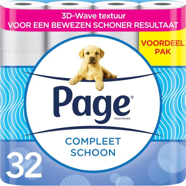 Page toiletpapier - Compleet Schoon wc papier - 32 rollen - met een vleugje katoen - Voordeelverpakking