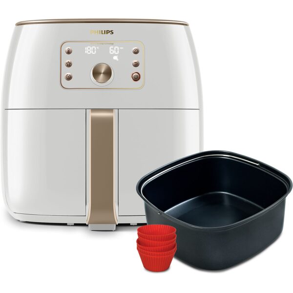 Philips Airfryer XXL Smart Sensing Premium Wit HD9870/20 + Bakvorm
